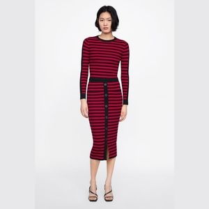Zara knit stripe skirt set